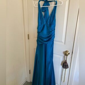 Bari Jay teal bridesmaid/prom/evening dress